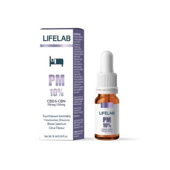 Picture of Lifelab PM 10% CBD & CBN 10ml (Συμπλήρωμα Διατροφής σε Μορφή Ελαίου για Ισορροπία, Ευεξία & Χαλάρωση το Βράδυ)