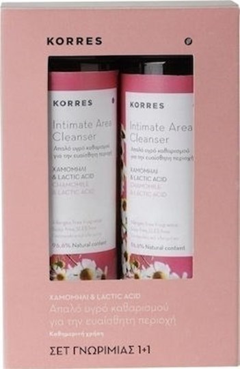 Picture of Korres Chamomile & Lactic Acid Intimate Area Cleanser Υγρό Καθαρισμού με Χαμομήλι και Αλόη 2 x 250ml