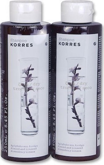 Picture of KORRES Almond & Linseed Σαμπουάν για Αναδόμηση/Θρέψη για Ξηρά Μαλλιά 2x250ml