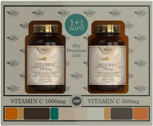 Picture of Sky Premium Life Vitamin C 1000mg 60 ταμπλέτες & Vitamin C 500mg 60 ταμπλέτες