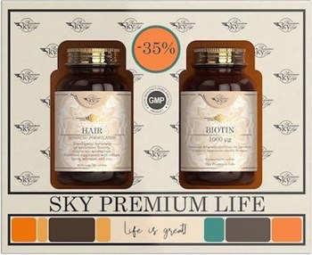 Picture of Sky Premium Life Biotin 1000μg 60caps & Hair Advanced Formulation 60caps
