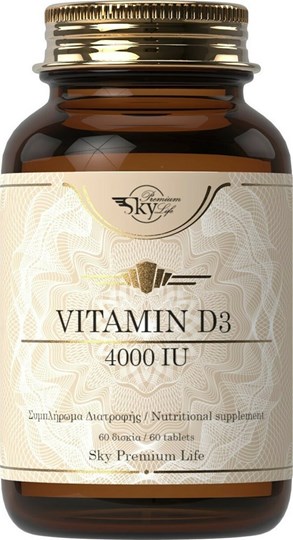 Picture of Sky Premium Life Vitamin D3 4000iu 60 ταμπλέτες