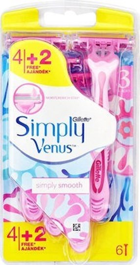 Picture of Gillette Simply Venus Ξυραφάκια Σώματος μιας Χρήσης με 3 Λεπίδες & Λιπαντική Ταινία 6τμχ