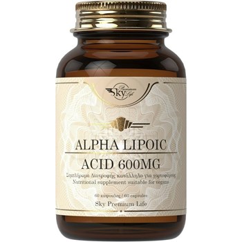 Picture of Sky Premium Life Alpha Lipoic Acid 600mg Συμπλήρωμα Διατροφής Με Α-Λιποϊκό Οξύ 60caps