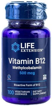 Picture of Life Extension, Vitamin B12, Methylcobalamin, 500 mcg, 100 Vegetarian Lozenges