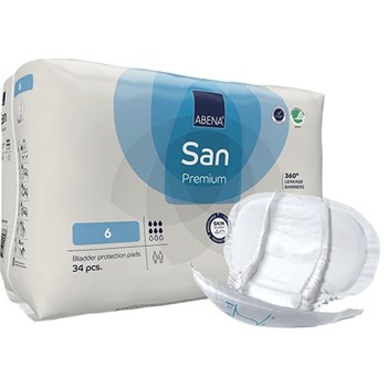 Picture of Abena San Premium No6 Unisex Σερβιέτες Ακράτειας Κανονικής Ροής 6 Σταγόνες 34τμχ