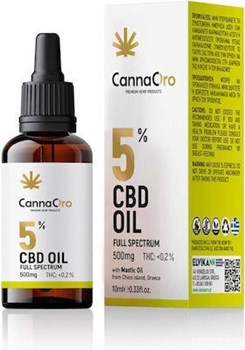 Picture of CannaOro Full Spectrum With Mastic Oil Έλαιο Κάνναβης σε Σταγόνες 500mg με 5% CBD 10ml