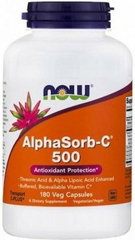 Picture of NOW AlphaSorb-C® 500 mg Veg 180Capsules