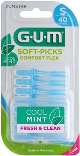 Picture of GUM Soft-Picks Comfort Flex Cool Mint 669 Μεσοδόντια Βουρτσάκια με Λαβή Small Γαλάζια 40τμχ
