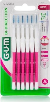 Picture of GUM Bi-Direction Μεσοδόντια Βουρτσάκια με Λαβή 1.2mm Ροζ 6τμχ