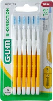 Picture of GUM Bi-Direction Μεσοδόντια Βουρτσάκια με Λαβή 1.4mm Πορτοκαλί 6τμχ 2714