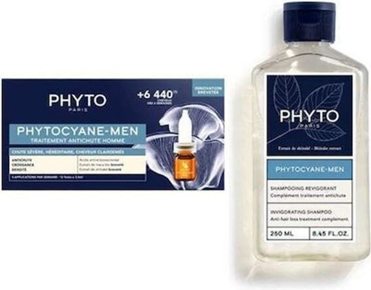 Picture of Phyto Set Phytocyane Anti-Hair Loss Treatment for Men 12 φυαλίδια x 3,5ml + Δώρο Phytocyane Men Shampoo 100ml