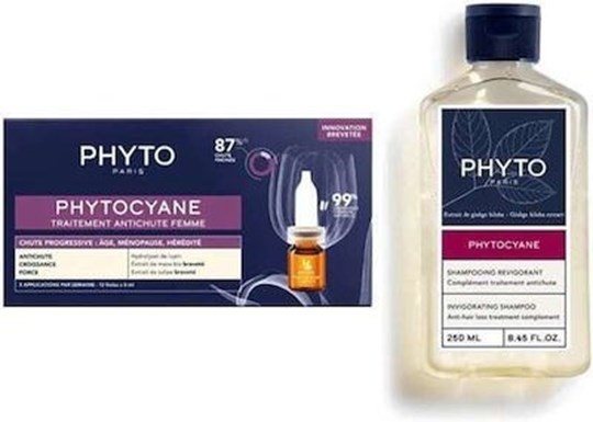 Picture of Phyto Set Phytocyane Progressive Anti-Hair Loss Treatment for Women 12 φυαλίδια x 3,5ml + Δώρο Phytocyane Shampoo 100ml