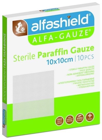 Picture of Alfashield Alfa-Gauze Sterile Paraffin Gauze 10x10cm 10τμχ