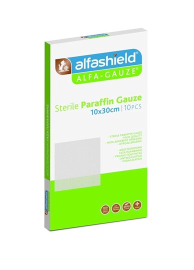 Picture of Alfashield Alfa-Gauze Sterile Paraffin Gauze 10x30cm 10τμχ