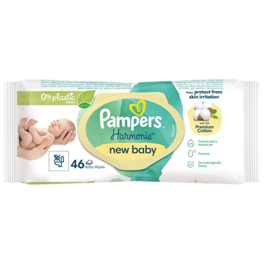 Picture of Pampers Harmonie Μωρομάντηλα χωρίς Οινόπνευμα 46τμχ