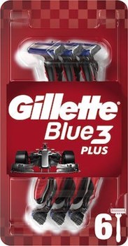 Picture of Gillette Blue 3 Plus Red Ξυραφάκια μιας Χρήσης με 3 Λεπίδες & Λιπαντική Ταινία 6τμχ