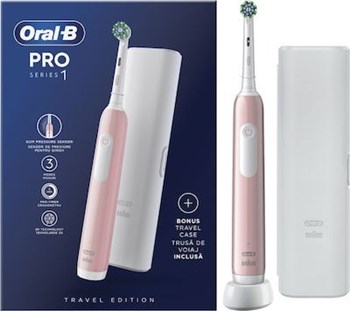 Picture of Oral-B Pro Series 1 Ηλεκτρική Οδοντόβουρτσα με Χρονομετρητή και Θήκη Ταξιδίου Ροζ