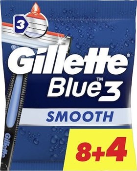 Picture of Gillette Blue 3 Smooth Ξυραφάκια μιας Χρήσης με 3 Λεπίδες και Λιπαντική Ταινία (8+4 Δώρο) 12τμχ