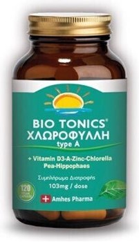 Picture of Bio Tonics Χλοροφύλλη Type A 120 φυτικές κάψουλες
