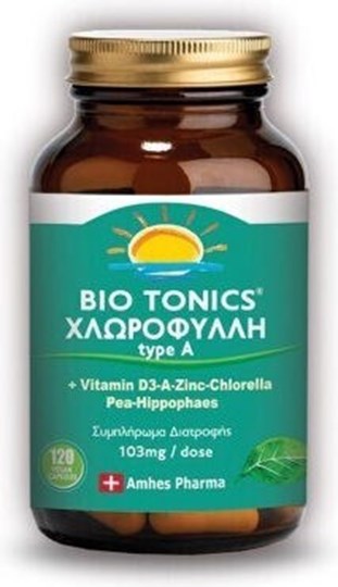 Picture of Bio Tonics Χλοροφύλλη Type A 120 φυτικές κάψουλες