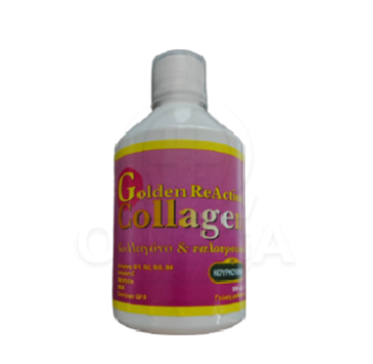 Picture of MEDICHROM Golden ReAction Collagen Κολλαγόνο, Κουρκουμίνη & Υαλουρονικό με Γεύση Ροδάκινο 500ml