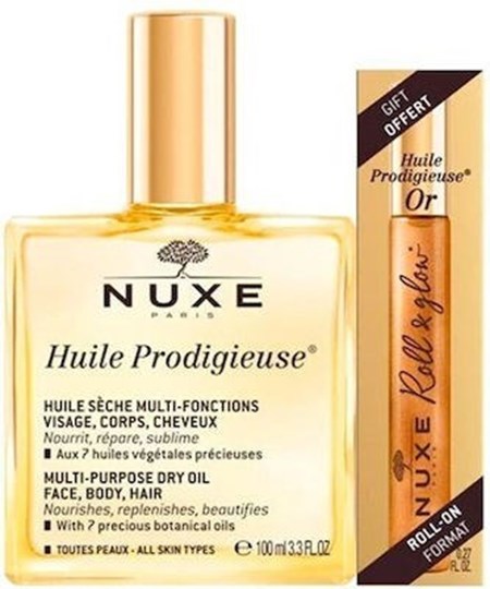 Picture of Nuxe Set Huile Prodigieuse Multi-Purpose Dry Oil 100ML & Free Huile Prodigieuse Multi-Purpose Dry Oil Roll-On Format 8ml