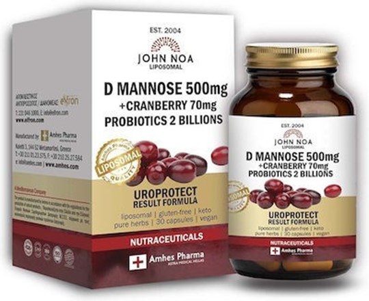 Picture of John Noa D-Mannose 500mg+Cranberry 70mg+Probiotics 2Billions 30 κάψουλες