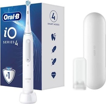 Picture of Oral-B IO Series 4 Ηλεκτρική Οδοντόβουρτσα με Χρονομετρητή, Αισθητήρα Πίεσης και Θήκη Ταξιδίου White