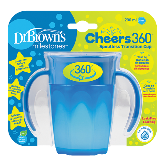 Picture of Dr. Brown’s, Κύπελλο 360° με λαβές 200 ml μπλε 1ΤΕΜ