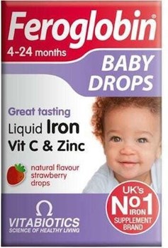 Picture of Vitabiotics Feroglobin Baby Drops Liquid Iron Vit C & Zinc 4-24m, 30ml