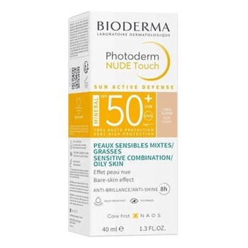 Picture of Bioderma Photoderm Nude Touch Αντηλιακή Κρέμα Προσώπου SPF50+ με Χρώμα Very Light 40ml