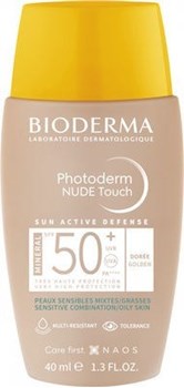 Picture of Bioderma Photoderm Nude Touch Αντηλιακή Κρέμα Προσώπου SPF50+ με Χρώμα Golden 40ml