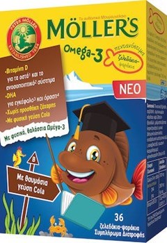 Picture of MOLLERS Omega-3 Ψαράκια - Ζελεδάκια Cola 36 Gummies