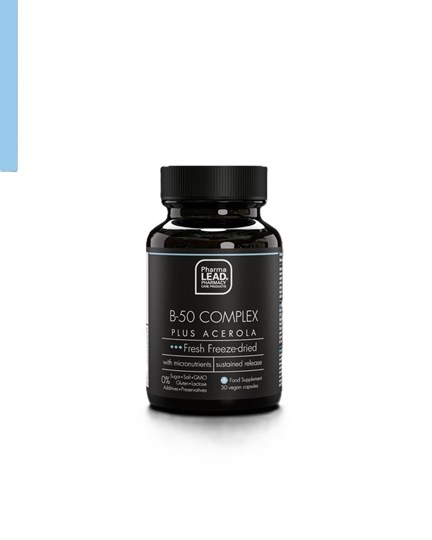 Picture of PHARMALEAD BLACK RANGE B-50 COMPLEX PLUS ACEROLA CAPS 30 ΤΕΜ