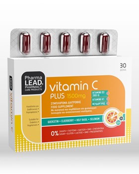 Picture of PHARMALEAD VITAMIN C PLUS 1500mg WITH QUERCETIN, ELDERBERRY AND HOLY BASIL 30TABS