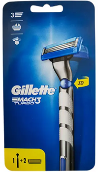 Picture of Gillette Mach3 Turbo 3D Ξυραφάκι με Ανταλλακτικές Κεφαλές 3 Λεπίδων & Λιπαντική Ταινία  2τμχ