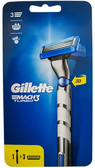 Picture of Gillette Mach3 Turbo 3D Ξυραφάκι με Ανταλλακτικές Κεφαλές 3 Λεπίδων & Λιπαντική Ταινία  2τμχ