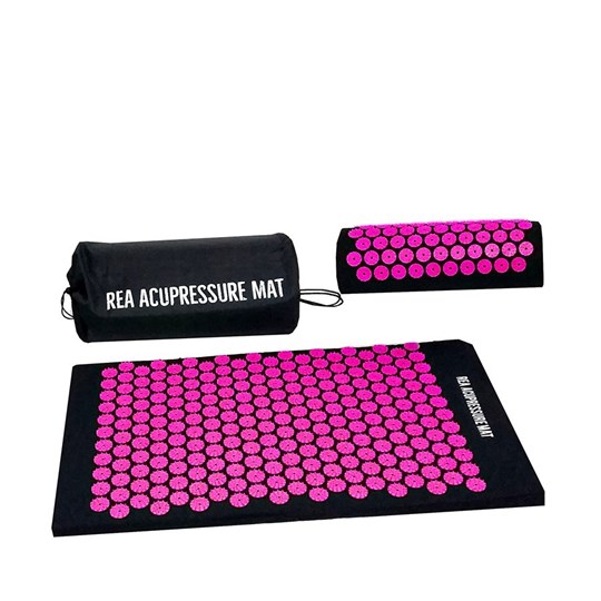 Picture of Rea Στρώμα Acupressure Set πιέσεων Στρώμα 72x43cm & Μαξιλάρι 37x15x10cm - Μαύρο/Ροζ