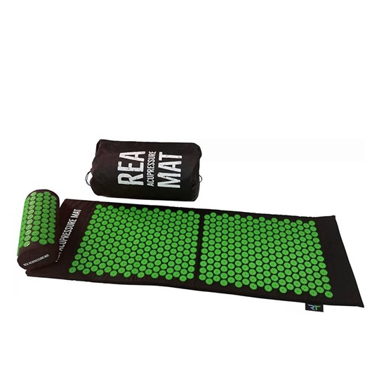 Picture of Rea Στρώμα Acupressure Set πιέσεων: Στρώμα 128x42cm & Μαξιλάρι 37x15x10cm - Μαύρο/Λαχανί