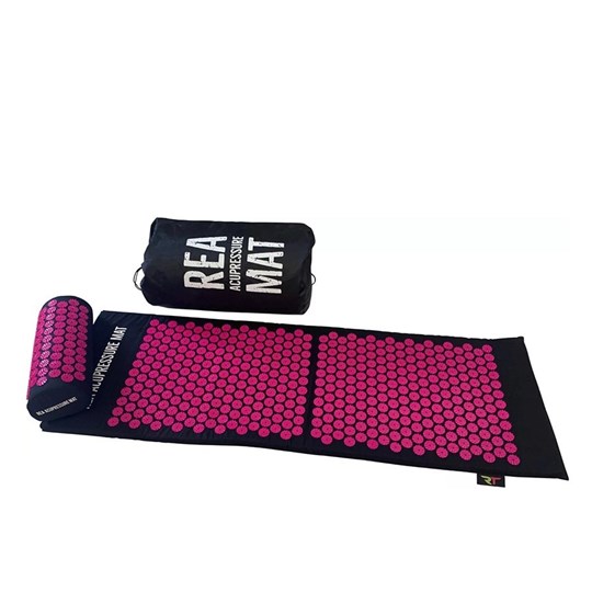 Picture of Rea Στρώμα Acupressure Set πιέσεων: Στρώμα 128x42cm & Μαξιλάρι 37x15x10cm - Μαύρο / Ροζ