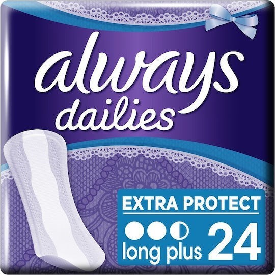 Picture of Always Dailies Extra Protect Long Plus Σερβιετάκια για Αυξημένη Ροή 2.5 Σταγόνες 24τμχ