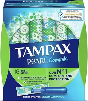 Picture of Tampax Ταμπόν Compak Pearl με Απλικατέρ για Αυξημένη Ροή 16τμχ