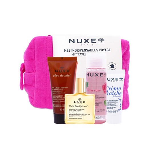 Picture of Nuxe Insti Travel Kit Reve de Miel Καθαριστικό για Πρόσωπο & Σώμα, 30ml & Ξηρό Έλαιο για Πρόσωπο, Σώμα & Μαλλιά, 10ml & Νερό Micellar, 50ml & 3 σε 1 Κρέμα Προσώπου, 15ml