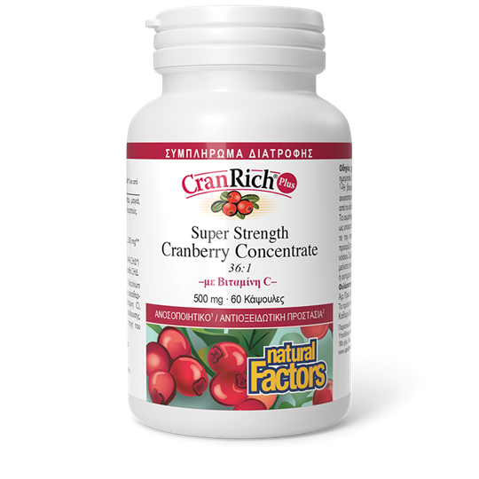 Picture of Natural Factors Cranrich 500mg Ειδικό Συμπλήρωμα Διατροφής 60 caps