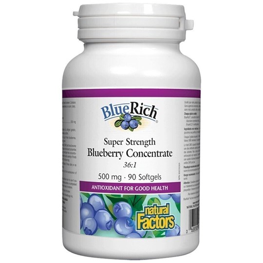 Picture of Natural Factors Bluerich 500mg Ειδικό Συμπλήρωμα Διατροφής 90caps