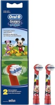 Picture of Oral-B Stages Power Mickey Ανταλλακτικές Κεφαλές Ηλεκτρικής Οδοντόβουρτσας για 3+ Χρονών 2τμχ Mickey Κόκκινη