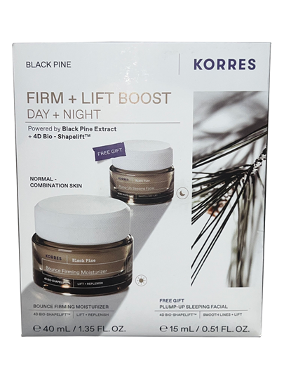 Picture of Korres Promo Black Pine (Μαύρη Πεύκη) Bounce Firming Intense Moisturizer Κρέμα Σύσφιξης Ημέρας 40ml & Δώρο Pump-Up Sleeping Facial Κρέμα Σύσφιξης Νύχτας 15ml
