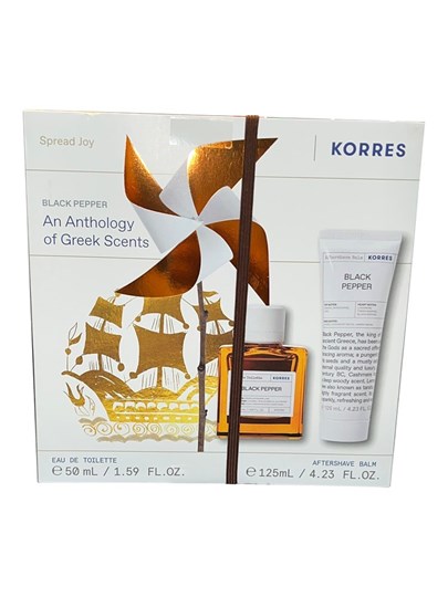 Picture of Korres Set Black Pepper Eau De Toilette Ανδρικό Άρωμα 50ml & Aftershave Balm Γαλάκτωμα Για Μετά Το Ξύρισμα 125ml