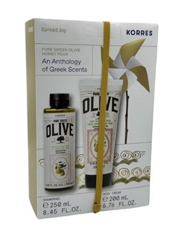 Picture of Korres Pure Greek Olive Honey Pear Body Cleanser 250ml & Body Smoothing Milk 200ml